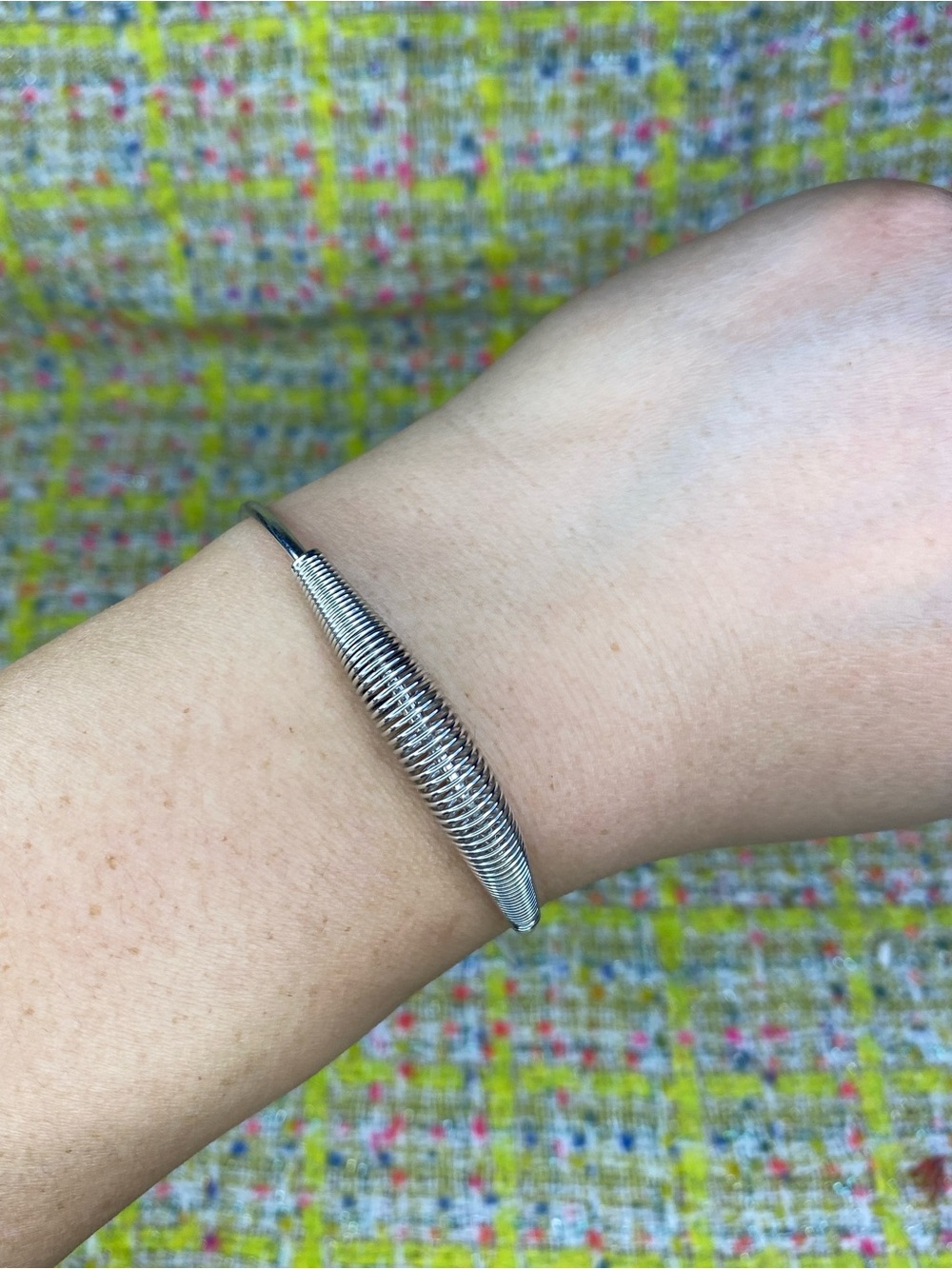A great Silver Coil Detail Wire Bracelet - Women's Accessory
